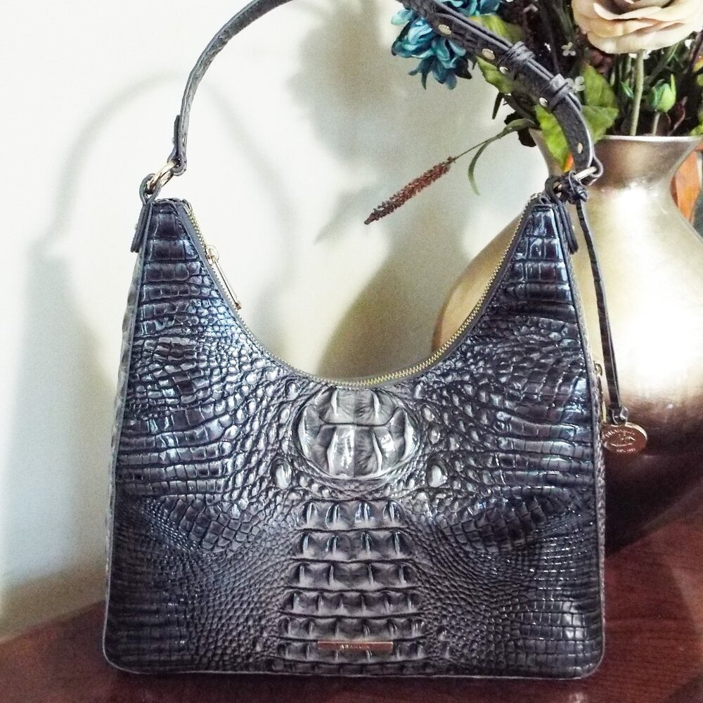 BRAHMIN Melbourne Leather Handbag - TABITHA IN GUNMETAL GREY (Nocturnal?) NWT